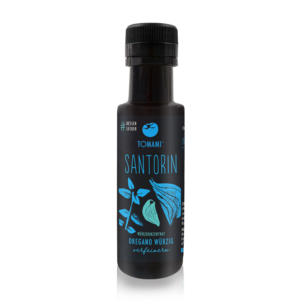 Tomami Santorin 90 ml Produktbild einer Flasche Santorin 90 ml von Tomami vor weißem Hintergrund