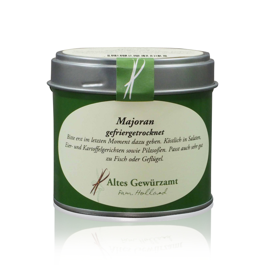 Altes Gewürzamt Majoran Gefriergetrocknet Dose Produktbild Altes Gewürzamt Majoran Gefriergetrocknet Dose
