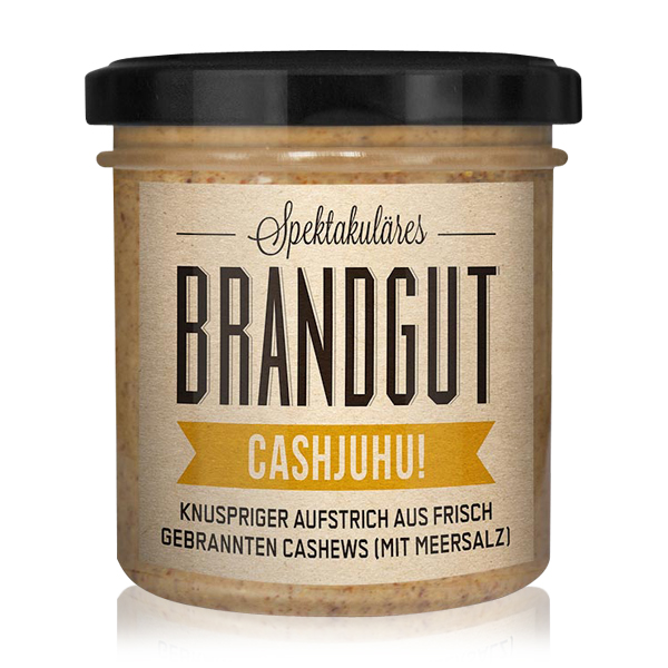 Brandgut Cashjuhu Produktbild: ein Glas  Brandgut Cashjuhu vor weißem Hintergrund