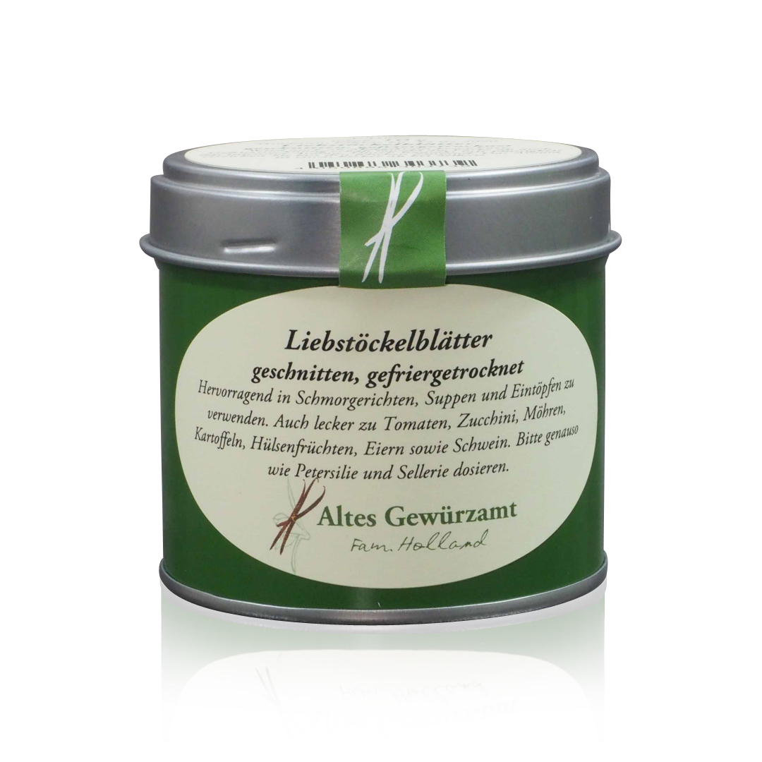 Altes Gewürzamt Liebstöckelblätter Dose Produktbild Altes Gewürzamt Liebstöckelblätter Dose