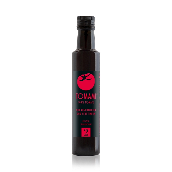 Tomami #2 Tomate 240 ml Produktbild einer Flasche #2 Tomate 240 ml von Tomami vor weißem Hintergrund
