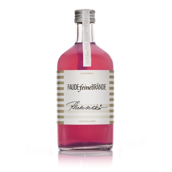 Faude Feine Brände Rhabarberlikör 20% 35cl Flasche Produktbild einer Flasche Faude Feine Brände Rhabarberlikör 20% 35cl vor weißem Hintergrund