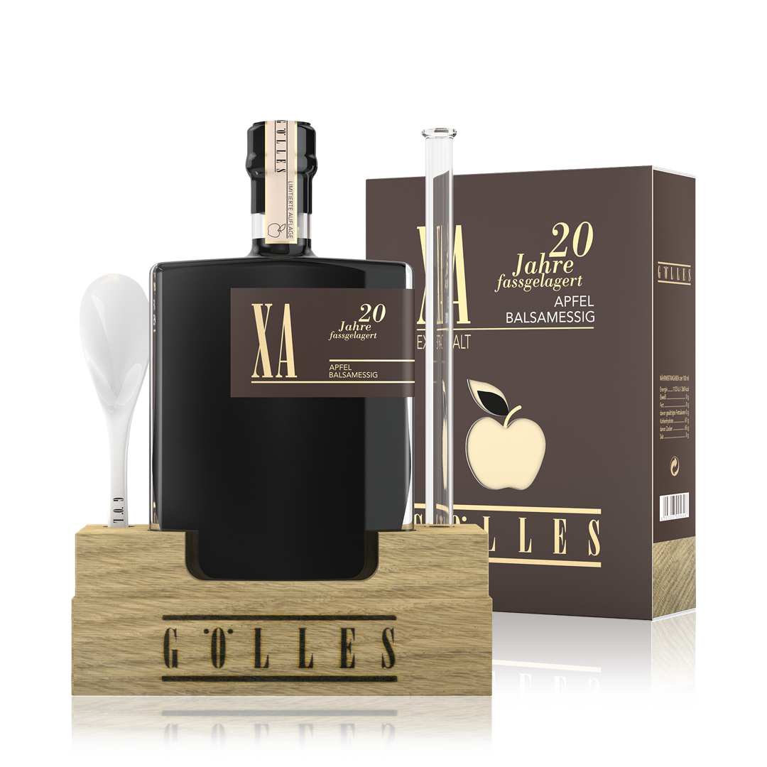 goelles-xa_apfel_balsamessig-1080sq Flasche Gölles XA Apfel Balsamessig – exklusive Spezialität aus Apfelbalsamessig mit langer Reifung.
