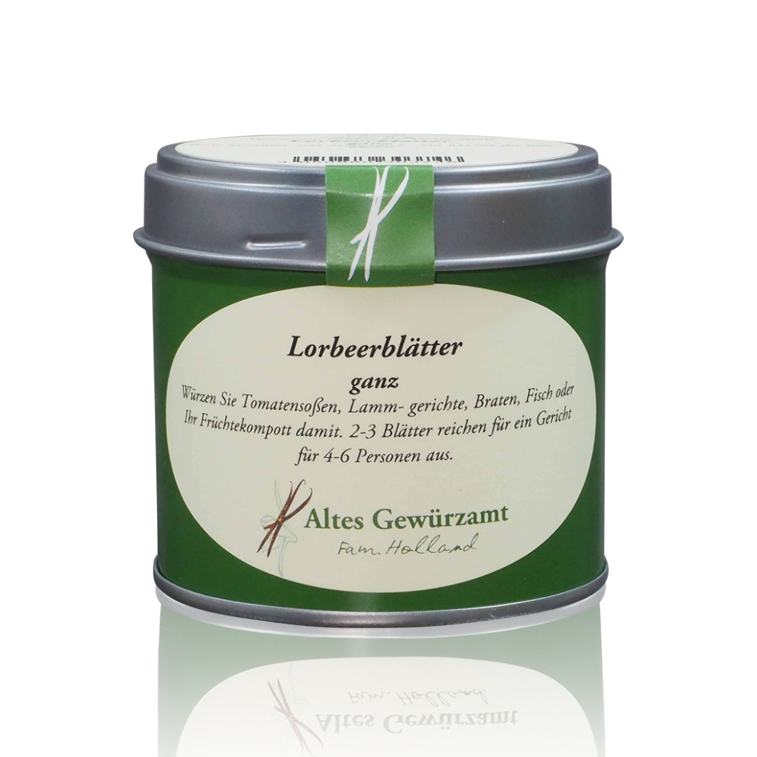 Altes Gewürzamt Lorbeerblätter Dose Produktbild Altes Gewürzamt Lorbeerblätter Dose