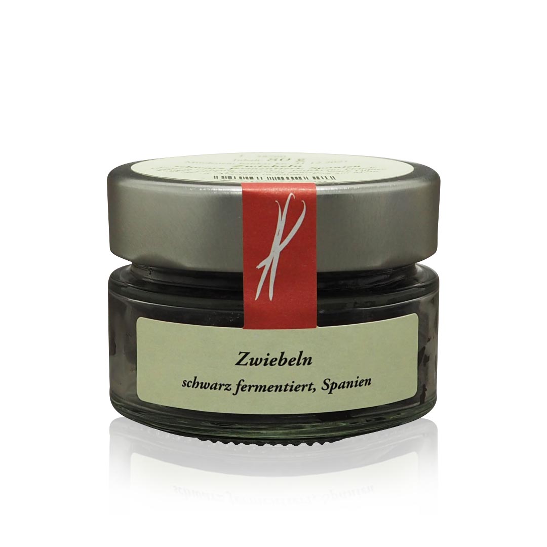 Altes Gewürzamt Zwiebeln Schwarz Fermentiert Glas Produktbild Altes Gewürzamt Zwiebeln Schwarz Fermentiert Glas