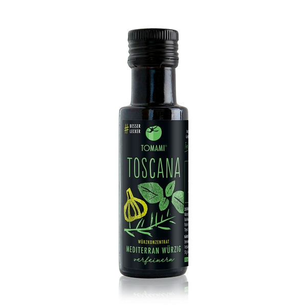 Tomami Toscana 90 ml Produktbild einer Flasche Toscana 90 ml von Tomami vor weißem Hintergrund