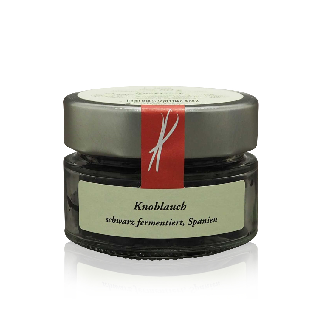Altes Gewürzamt Knoblauch Schwarz Fermentiert Glas Produktbild Altes Gewürzamt Knoblauch Schwarz Fermentiert Glas