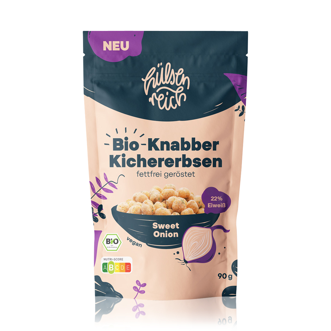 Knabber-Kichererbsen Sweet Onion 90 g Beutel
