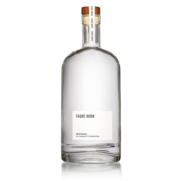 Faude Feine Brände Korn Weizenbrand 40% 70cl Flasche Produktbild einer Flasche Faude Feine Brände Korn Weizenbrand 40% 70cl vor weißem Hintergrund